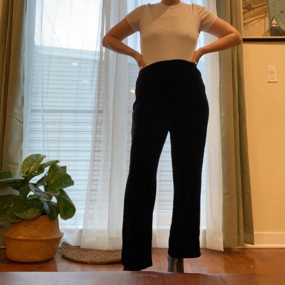 Notations black velvet pants